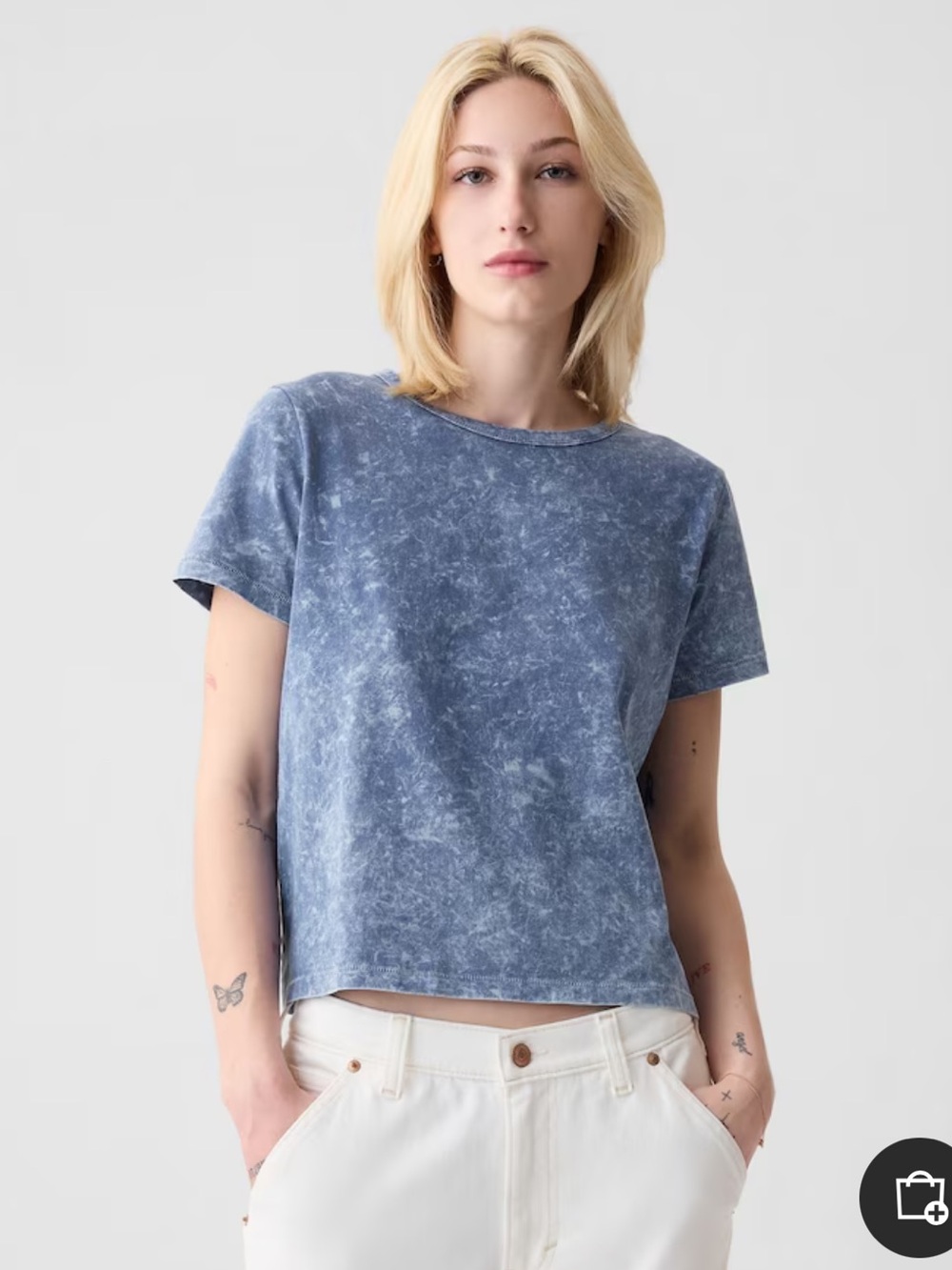 Gap Indigo Tie Dye Organic Cotton Vintage Short Sleeve T-Shirt Size Medium